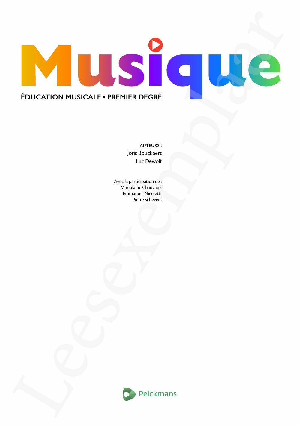 Preview: Musique Livre de l'élève (Pelckmans Portail inclus)