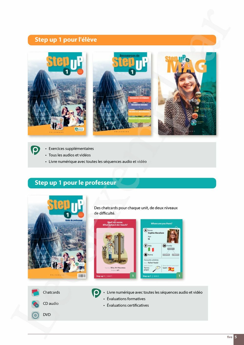 Preview: Step up 1 Livre de l'élève (MAG, livret ressources, Pelckmans Portail inclus)