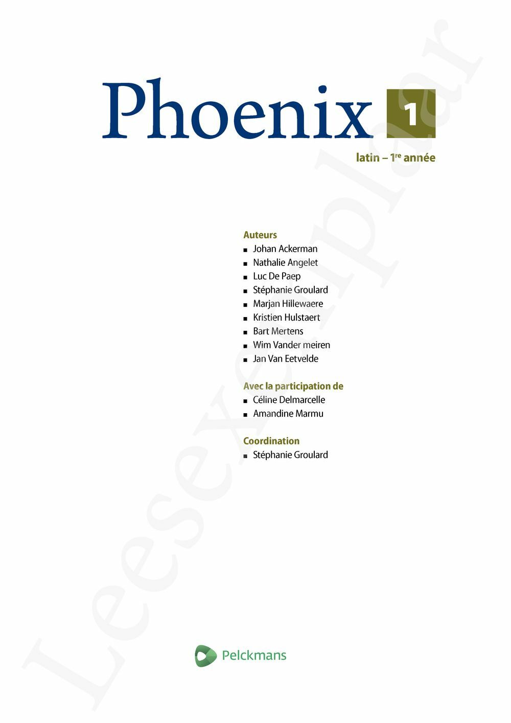 Preview: Phoenix 1 Livre de l'élève (Livret de vocabulaire, Dossier culturel, Pelckmans Portail inclus)