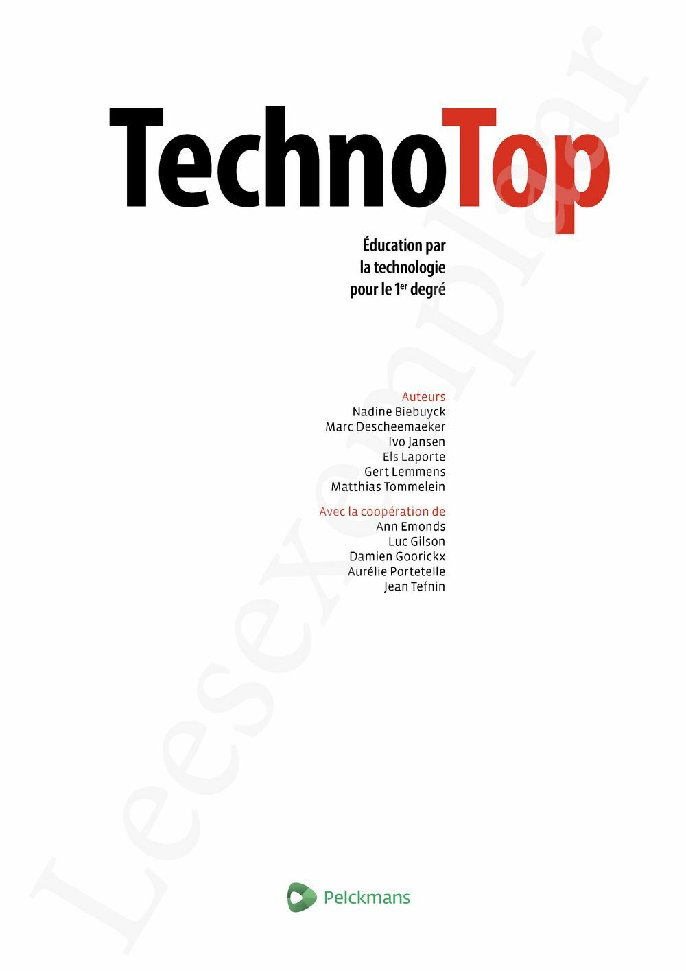 Preview: TechnoTop Livre de l'élève (Dossier et Pelckmans Portail inclus)