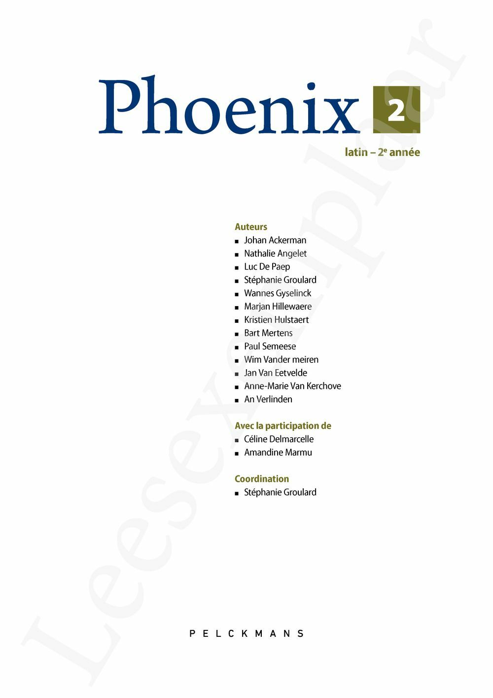 Preview: Phoenix 2 Livre de l'élève (Livret de vocabulaire, Dossier culturel, Pelckmans Portail inclus)