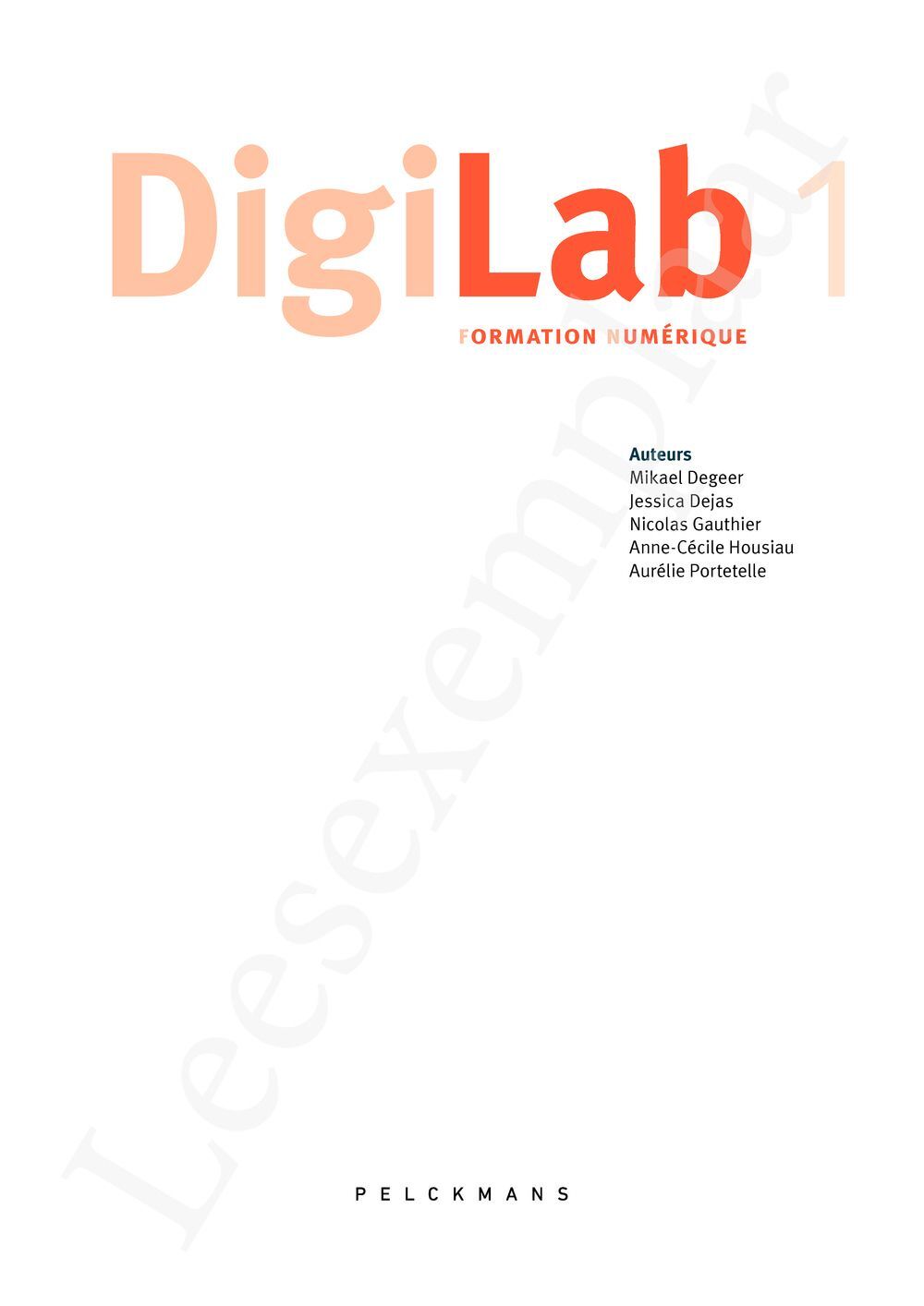 Preview: Digilab 1 FMTTN Livre de l'élève (Pelckmans Portail inclus)