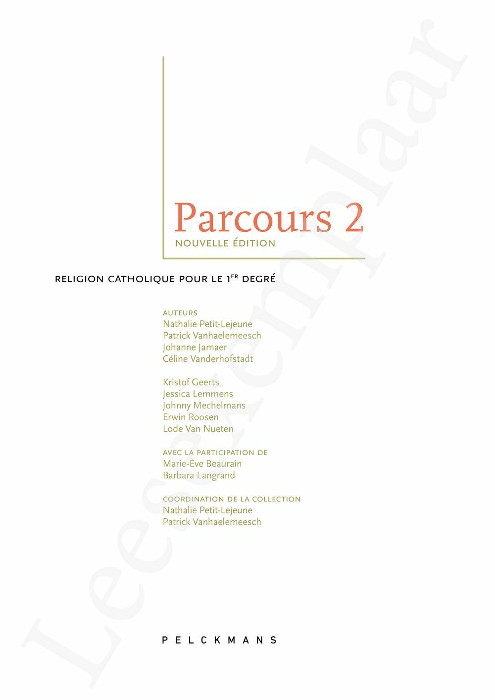 Preview: Parcours 2 livre de l'élève (nouvelle édition) (Pelckmans Portail inclus)